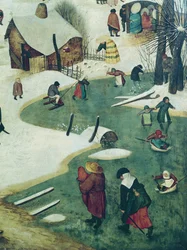 Kinder spielen auf dem zugefrorenen Fluss, Detail aus der Volkszählung von Bethlehem